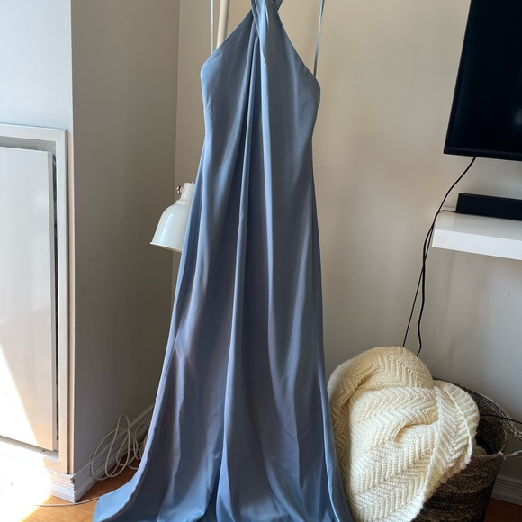 Satin blue dress - Picture 2 of 3
